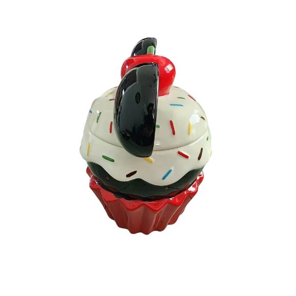DISNEY Mickey Mouse Cupcake Sprinkles Collector Cookie Jar Canister Ceramic NEW - Picture 5 of 8